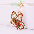 Rhinestone Butterfly Keychain Pearl Gold Metal Bag Charm view 7
