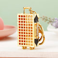 Jeweled Suitcase Keychains with Braided and Bare Wrist Loop Options view 4