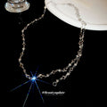 Rhinestone Heart Link Y Lariat Necklace Gold Silver view 4