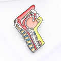 Colorful Anatomical Throat Cross Section Enamel Brooch view 3
