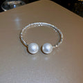 Silver Open Pearl Chokers And Cuff Bracelet Three Styles view 7