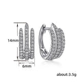 Triple-Rail Pave Small Hoop Earrings In Gold And Silver Tones view 4