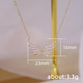 Gold Tone Crystal Angel Wing Pendant Necklace Jewelry view 5