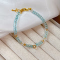 Aqua Crystal Geometric Bead Teardrop Bracelets Silver Gold view 7