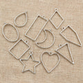 Silver Tone Open Geometric Resin Bezel Pendant Frames view 4