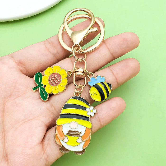 Bee and Honeycomb Charm Keychains Featuring Bee Across 33 Pictured Variations