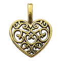 Matte Gold-Tone Heart and Letter Metal Charms with 26 Listed Options view 12