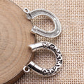 Scrollwork Horseshoe Metal Pendants in Two Sizes and Finishes view 2