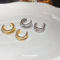 Triple Band Crystal Clip On Ear Cuffs in Two Finishes view 4