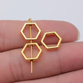 Open Hexagon Small Hole Metal Beads in Three Finishes view 5