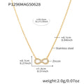 Stainless Steel Infinity Pendant Necklace Pave Zircon Charm view 6