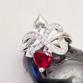 Silver Infinity Heart Red Stone CZ Ring Sizes 5-12 view 3