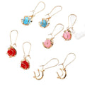 Gold Wire Cage Round Bead Dangle Earrings 4 Color Styles view 5