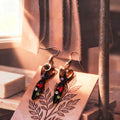 Black Scissors Rhinestone Fishhook Drop Earrings Craft Style view 2