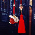 Mixed Fan Crown Fox Rabbit Cabbage Mahjong and Fish Car Hangers with Tassels view 3