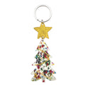 Patterned Christmas Tree Yellow Glitter Star Keychain view 5
