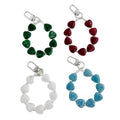 Marbled Heart Bead Bracelet Keychain With Lobster Clasp view 5