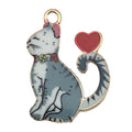 Zinc Alloy Printed Cute Cat Charm Pendant for DIY Bracelet Keychain Earrings