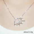 Silver Tone Pave CZ Hollow Circle Pendant Necklace view 4