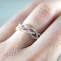 White Gold Tone Twisted Infinity Pave Band Ring Sizes 6-10 view 3