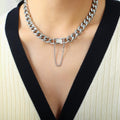 Thick Cuban Curb Chain Necklace Bracelet Box Clasp Gold Steel view 6