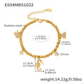 Seahorse Octopus and Heart Crystal Bracelets in Gold Tone view 6