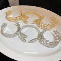 Metal Leaf Open Cuff Bracelets Gold Silver Five Styles view 4