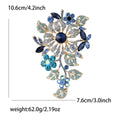 Large Crystal Flower Branch Brooch Six Color Rhinestone Pin view 9