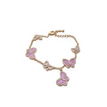 Gold Crystal Butterfly Charm Bracelets Four Pastel Colors view 5