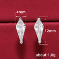 Silver Mini Kite Clear CZ Stud Earrings Small Pair view 5