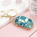 Jeweled Rounded Car Keychains in Seven Colors with Braided Loop Options view 11