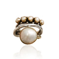 Pearl-Like Double-Orb Open Ring In Gold Silver And Two-Tone view 5