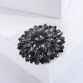 Round Floral Crystal Cluster Brooch in Six Jewel Tone Colors view 4