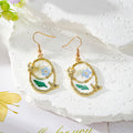 Blue Forget-Me-Not Resin Drop Earrings Gold Frames 5 Styles view 4
