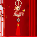 Mixed Auspicious Dragon Keychains in Eighteen Tassel and Plain Designs view 7