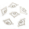 Crystal Heart Bow Charms in Gold and Silver Tone Finishes view 3