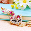 Jeweled Fox Keychains in Eleven Pictured Colors and Three Body Styles view 1