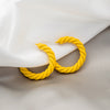 Yellow Twisted Hoops