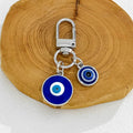 Silver-Tone Rhinestone Evil Eye Charm Keychain With Hamsa view 9