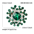 Crystal Starburst Heart Brooch Large Center Six Colors view 6