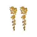 Gold Tone Floral Vine Statement Drop Earrings Statement Jewelry view 5