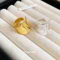 Wide Wavy Open Band Rings Gold Silver Irregular Shape view 4