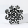 Openwork Crystal Flower Brooch in Four Finishes Jacket and Scarf Accessory view 4