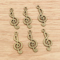 Treble Clef Music Charms in Antique Bronze and Silver view 2