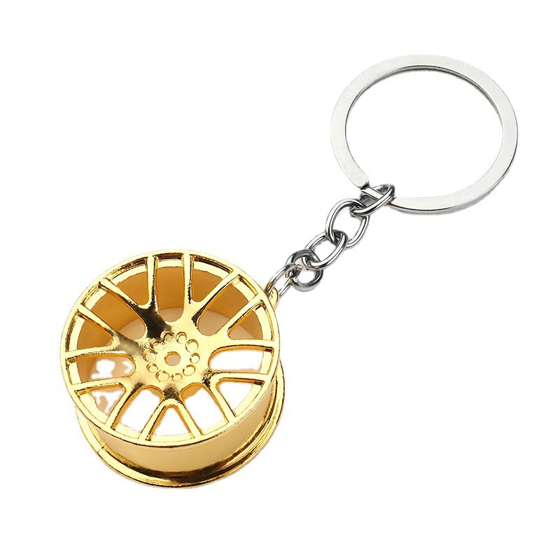 Car Wheel Rim Metal Keychain Auto Parts Style Pendant