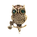 Black Gold Tone Owl Metal Brooch Pin for Jackets and Lapels view 1