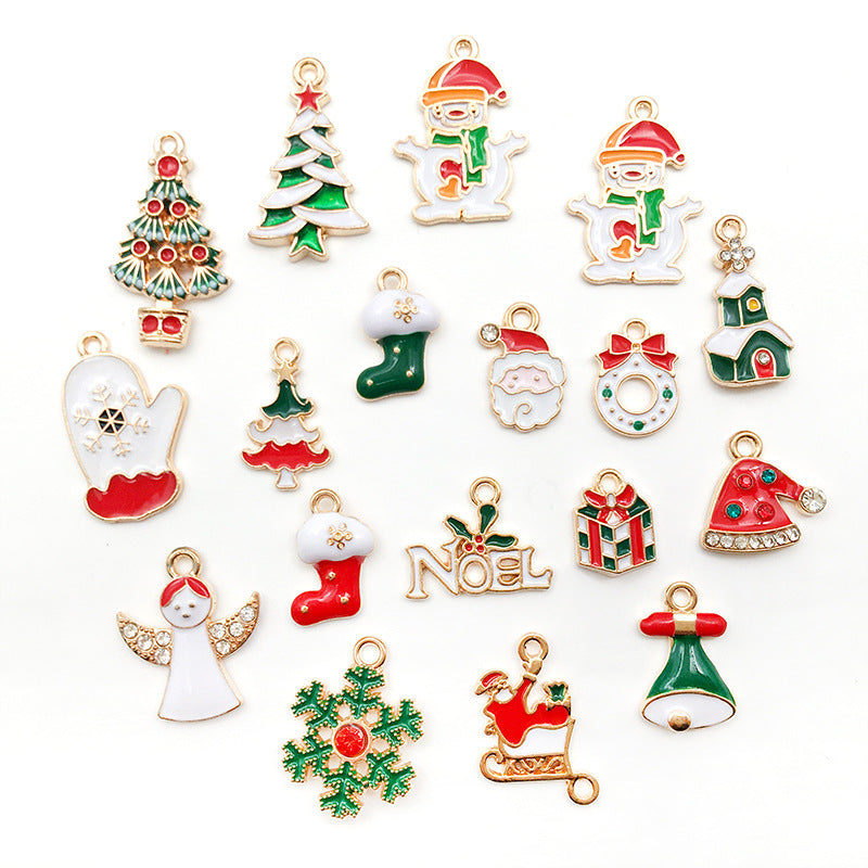 Enamel Zinc Alloy Christmas Tree Charm Pendant for DIY Holiday Jewelry Decoration
