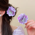 Fabric Hydrangea Duckbill Hair Clips Five Color Singles view 3