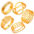 Gold Steel Geometric Hinge Bangles Links Wave Mesh Bars view 5