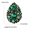 Large Teardrop Cluster Crystal Brooch Pin in Nine Colors view 12